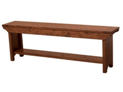 LH Import simple rustic looking reclaimed wood Irish Coast African Dusk Bench by PGT, with a rich hand finish