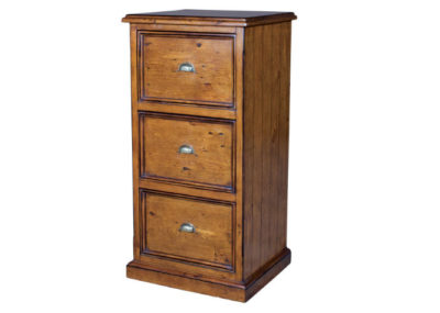 LH Import reclaimed wood Lifestyle African Dusk File Cabinet by PGT with 3 drawers and metallic handles