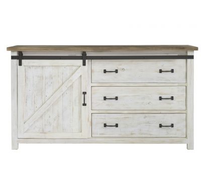 Reclaimed wood Provence 1 Door Dresser by LH Imports with 3 large drawers