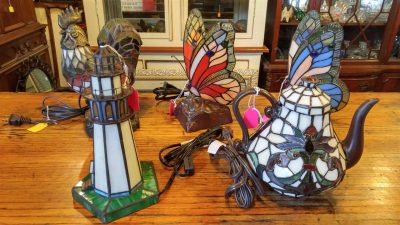 Assorted Stain Glass Animal Figurine Lamps